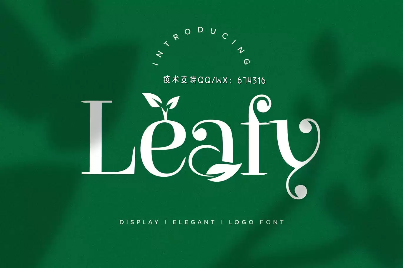 非常适合logo标志设计的时尚高端树叶英文字体-Leafy免费下载