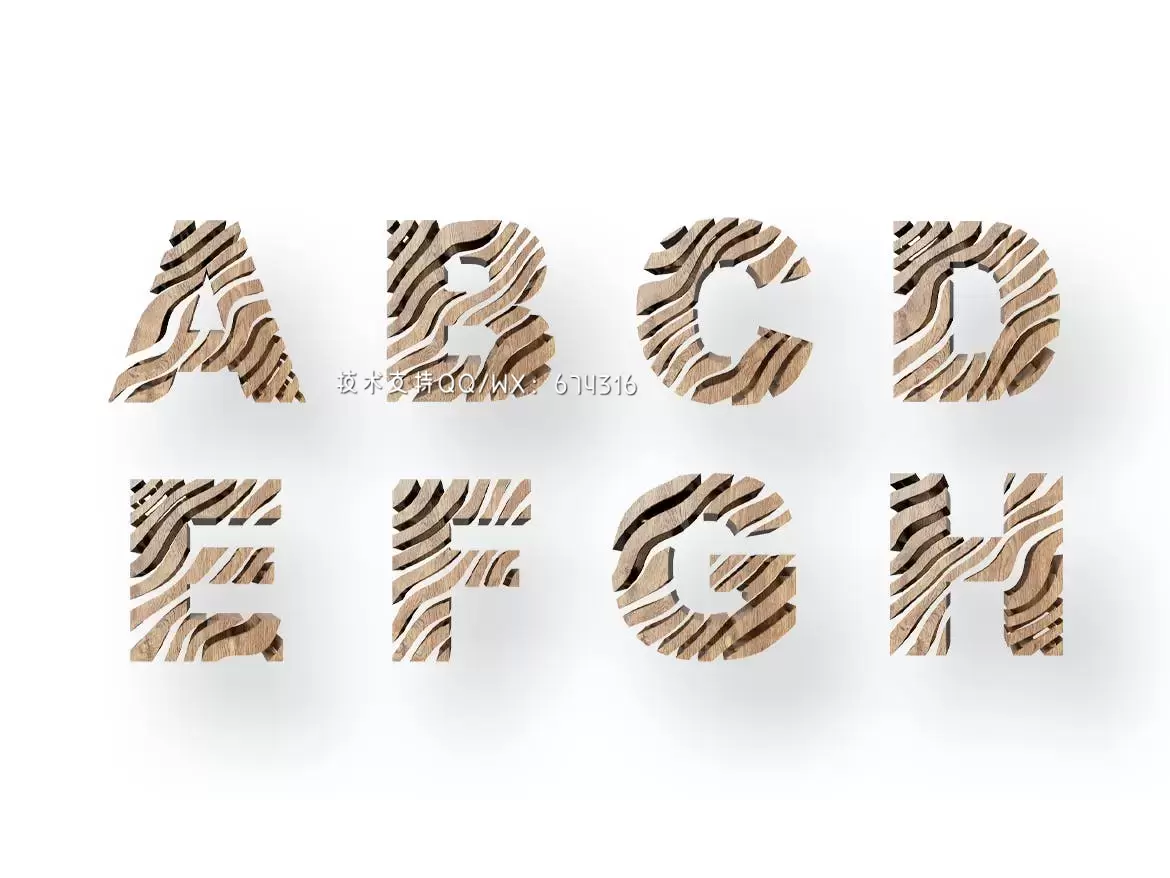 时尚高端3D立体抽象字母英文字体大集合-PSD插图1