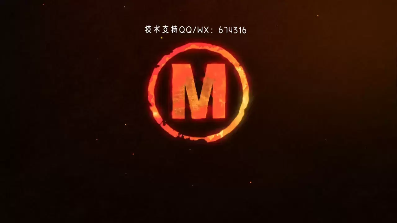 火焰火焰燃烧粒子动画logo显示AE模板视频下载(含音频)