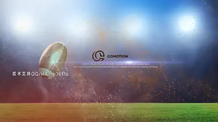 橄榄球球LOGO标志动态动画效果ae模板视频下载(含音频)
