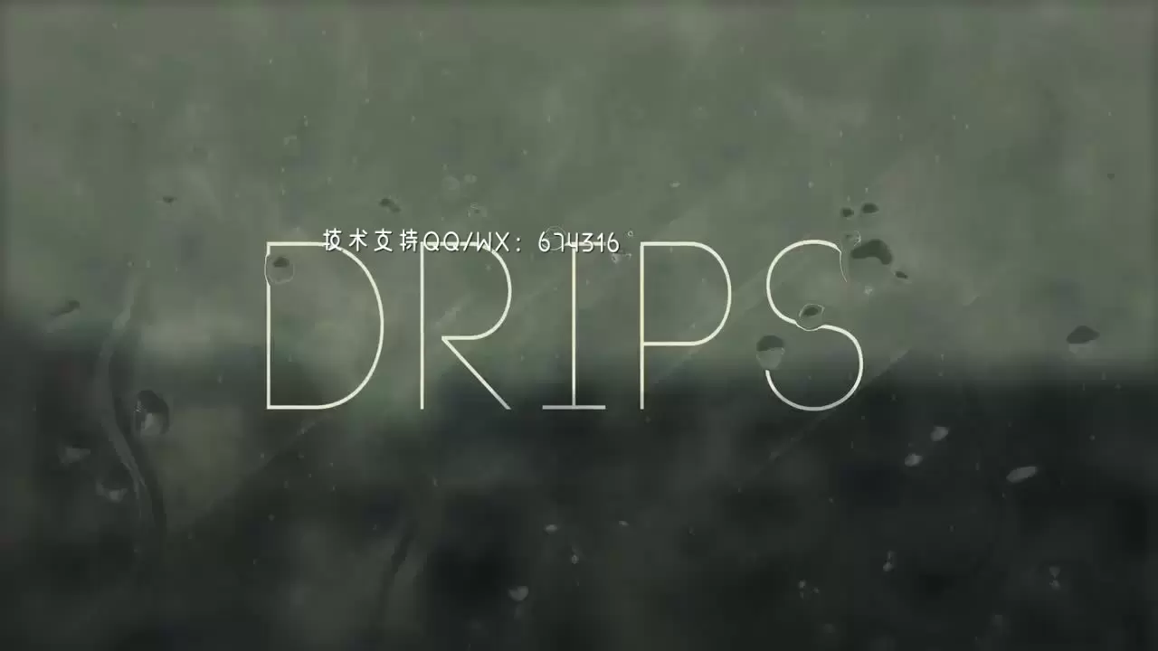 暗淡的滴水标题LOGO标志显示AE模板视频下载(含音频)插图 暗淡的滴水标题LOGO标志显示AE模板视频下载(含音频)插图