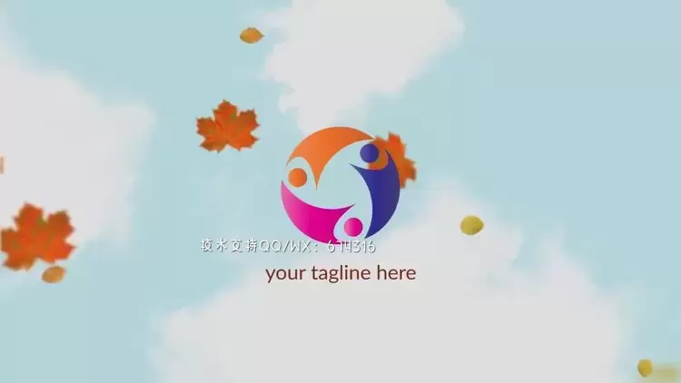 时尚的秋季叶子LOGO标志AE模板视频下载插图