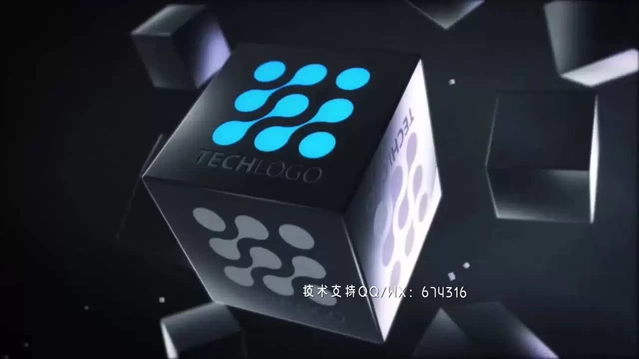 2个商业立方体LOGO标志显示AE模板视频下载