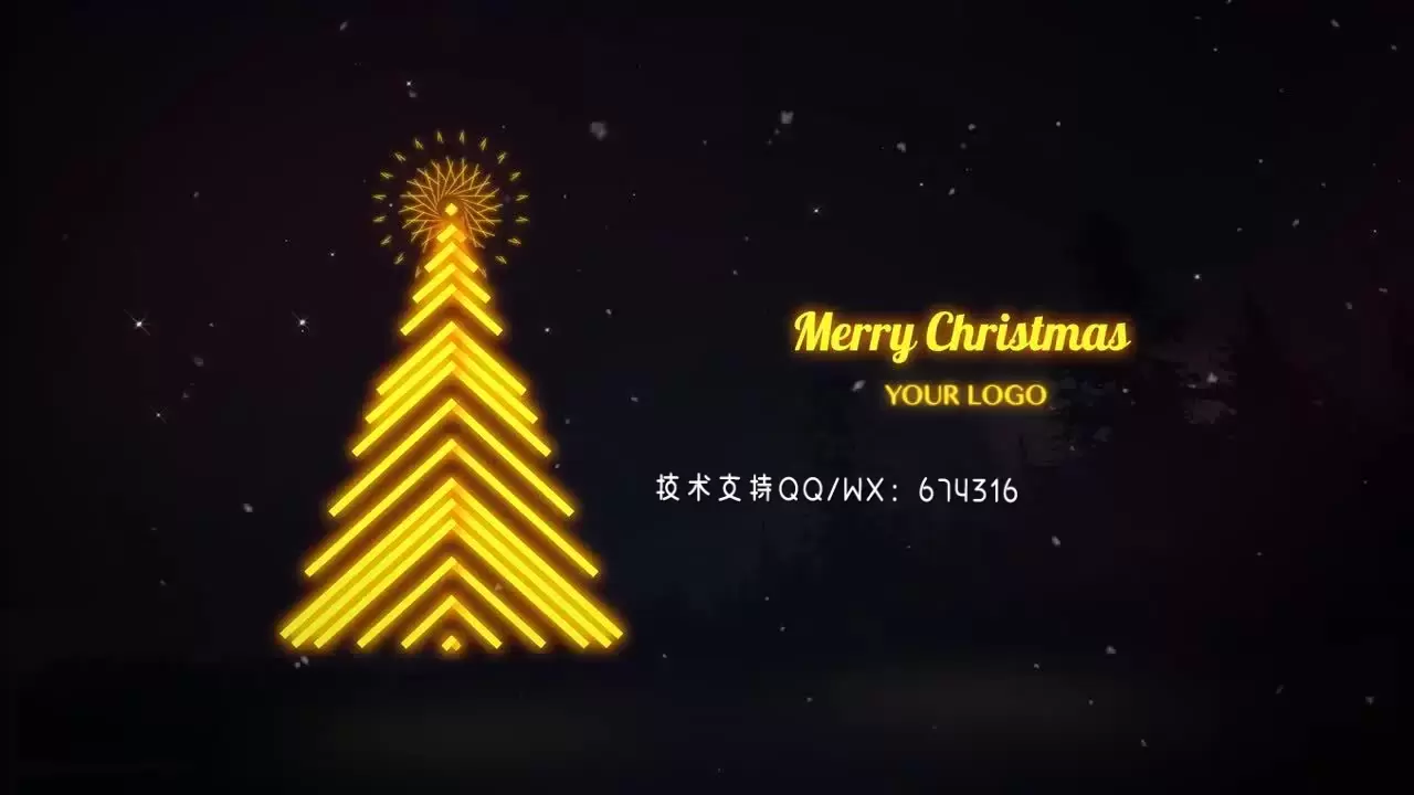 新圣诞问候标志AE模板视频下载(含音频)