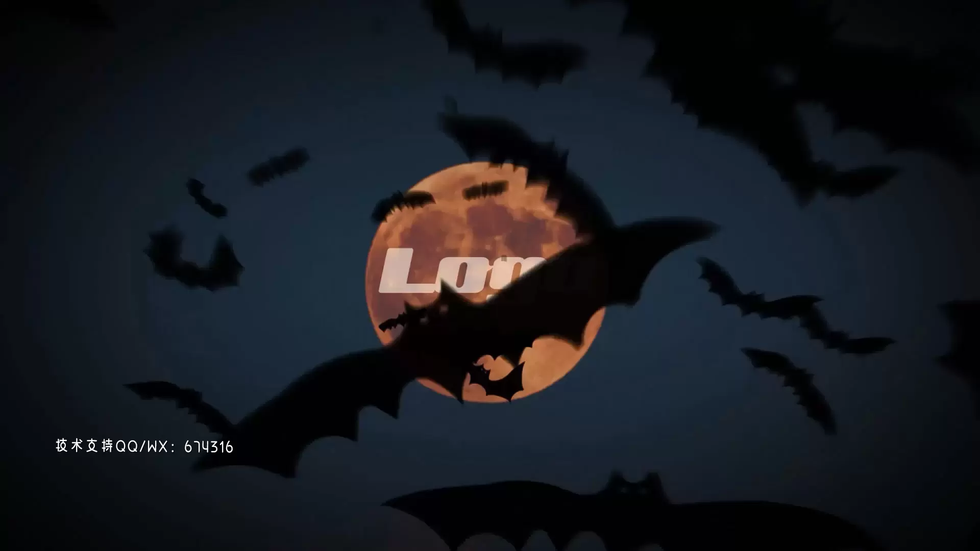 万圣节蝙蝠LOGO标志显示AE模板视频下载(含音频)插图