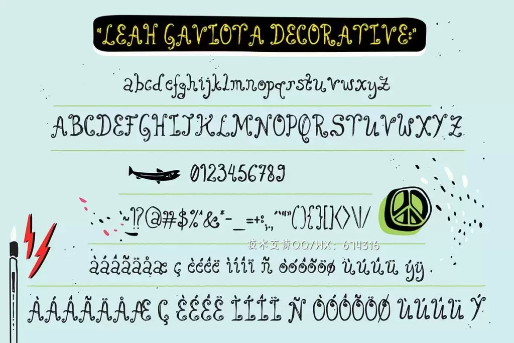 Fonts | 多种多样混合手写涂鸦多重网络自然笔触手绘重影字形文字衬线英文字体下载插图7