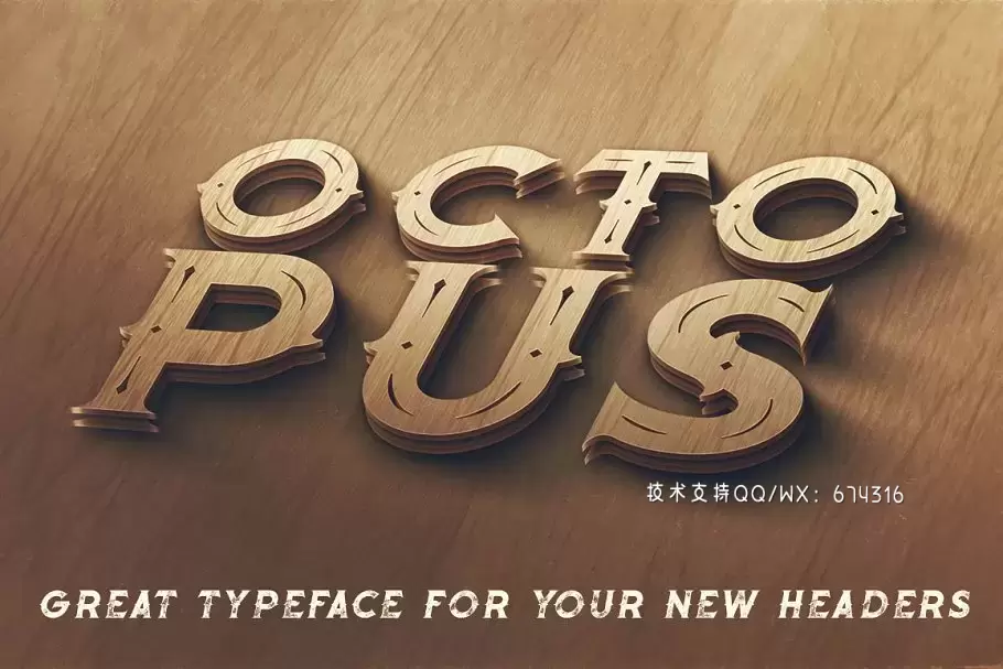 经典时尚字体 Octopus – 6 Vintage Style Fonts插图3