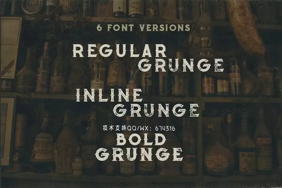 经典时尚字体 Octopus – 6 Vintage Style Fonts插图1