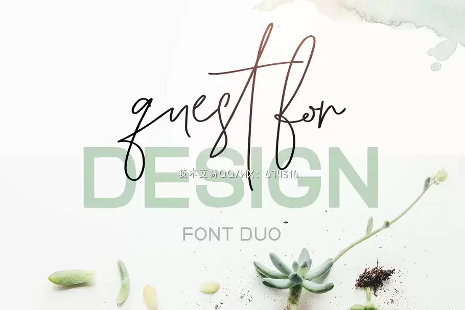 时尚手写设计字体 Quest for Design Font Duo免费下载