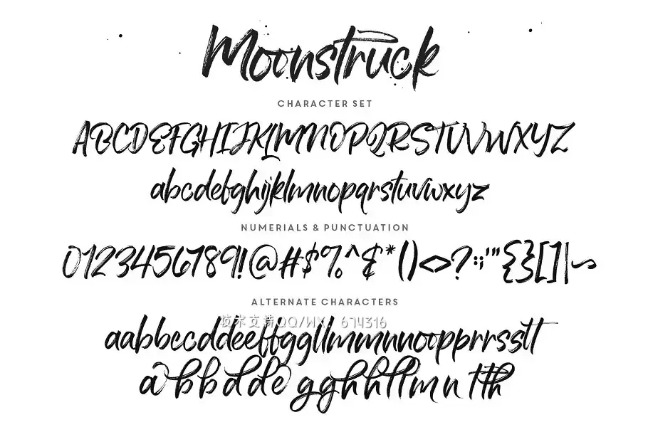 手写笔刷字体 Moonstruck Handwriting + Extras插图8