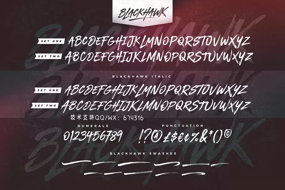 手写活力街头笔刷字体 BLACKHAWK Brush Font插图5