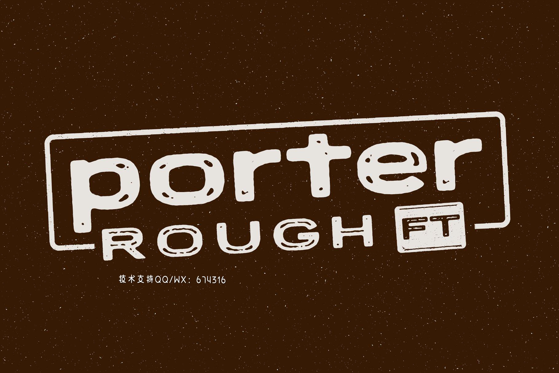 粗犷肌理设计字体 Porter Rough FT – Vintage Font免费下载