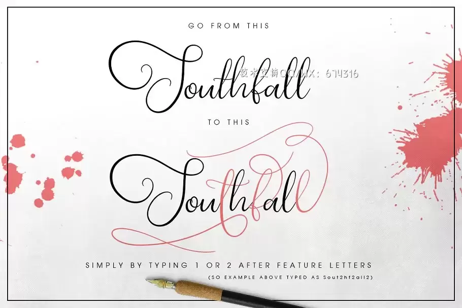 草书签名字体 Southfall Script Font插图7