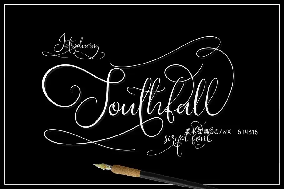 草书签名字体 Southfall Script Font免费下载