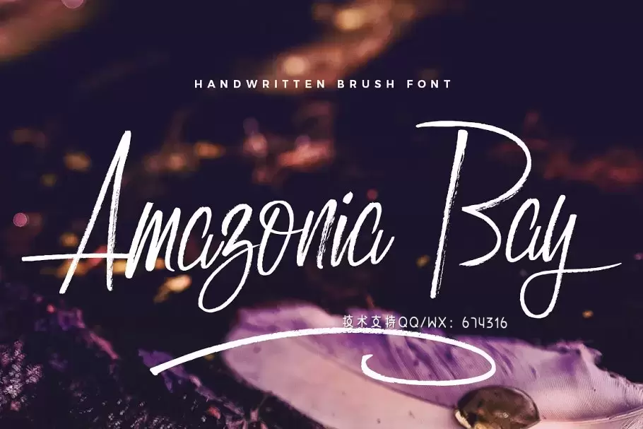 手写签名字体 Amazonia Bay – Brush Font免费下载