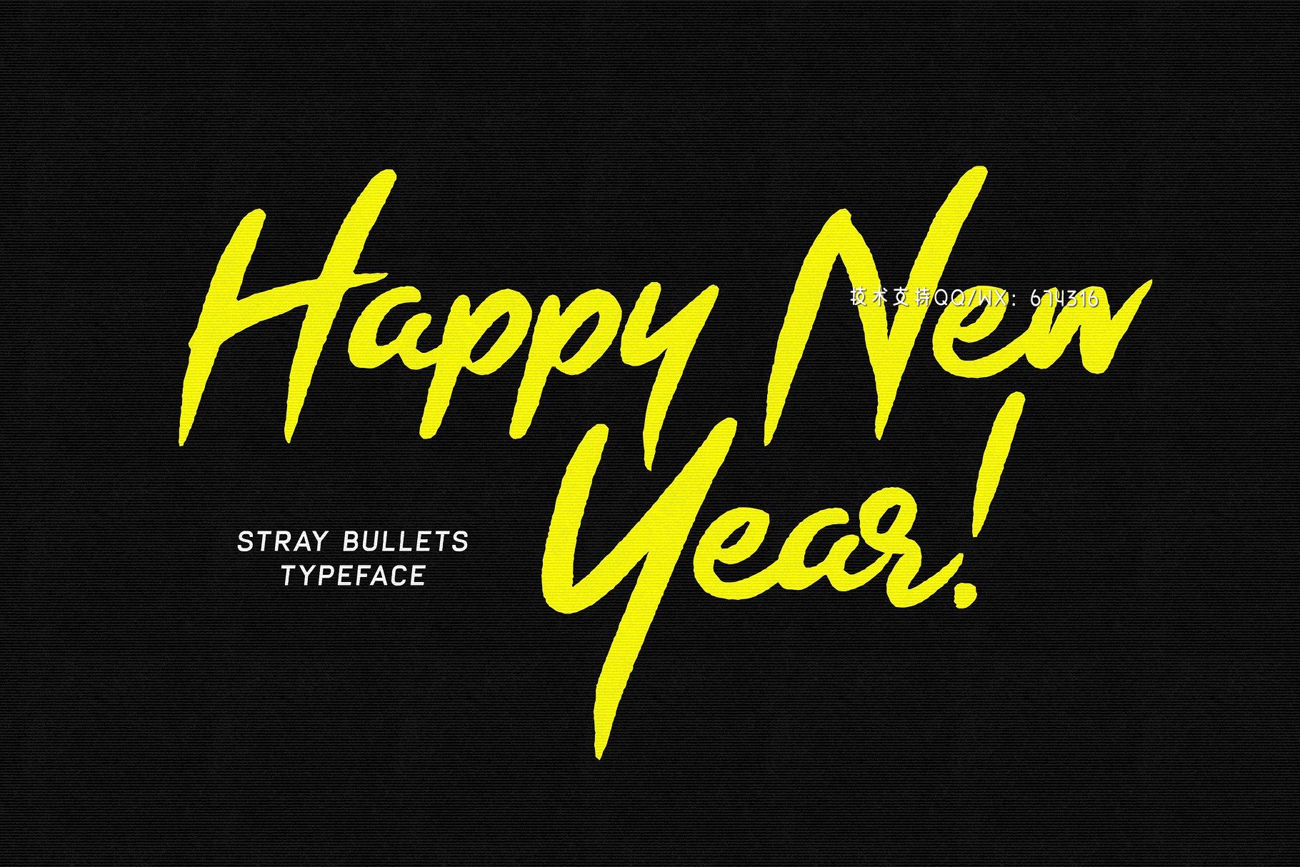 手写签名笔刷字体 Stray Bullets – Signature brush font插图7