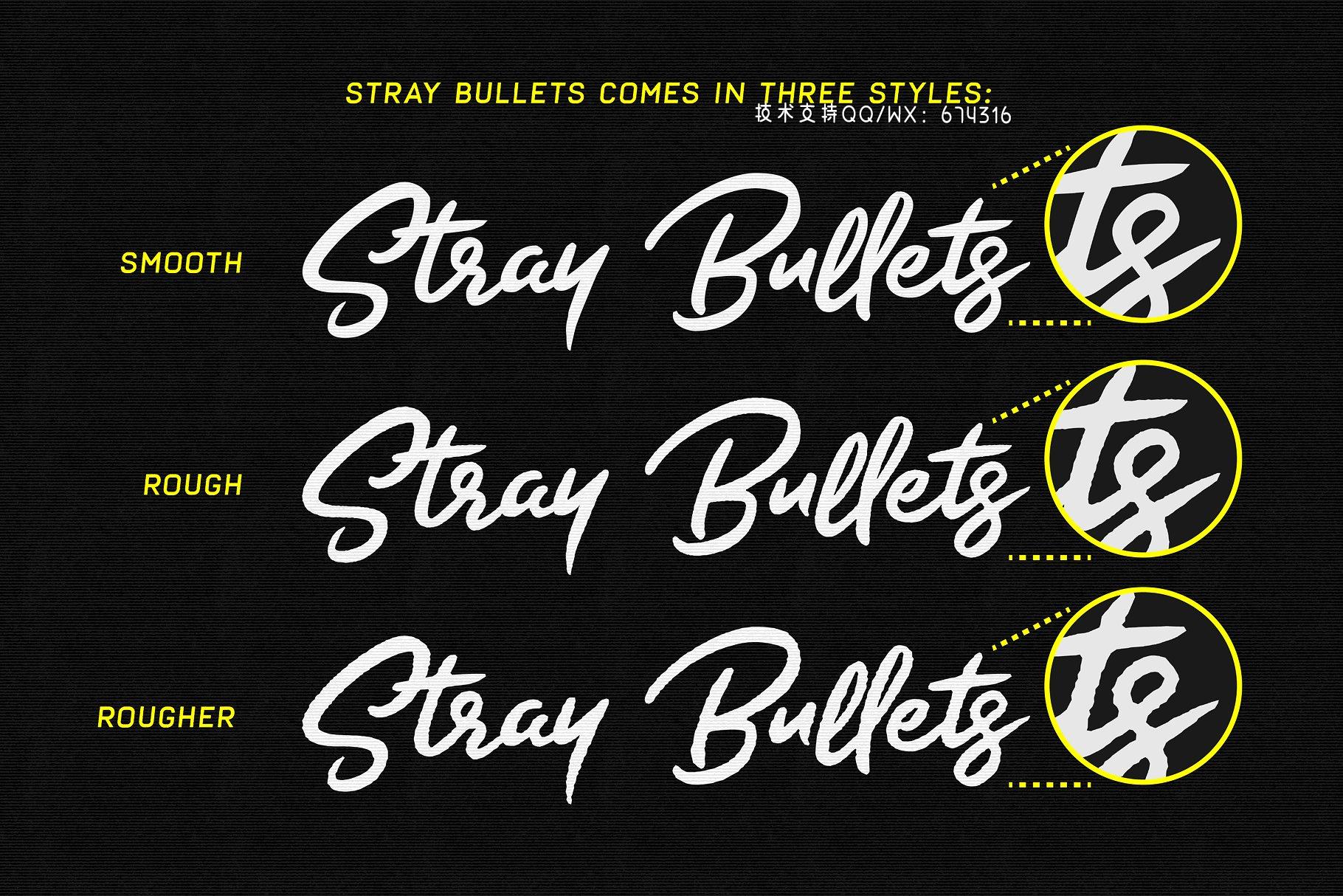 手写签名笔刷字体 Stray Bullets – Signature brush font插图1