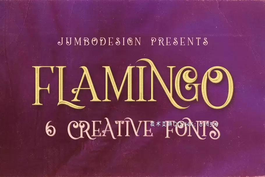 个性故事字体 Flamingo – 6 Vintage Style Fonts插图