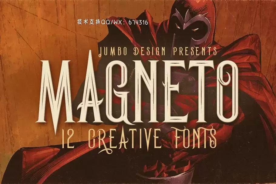 复古个性海报字体 Magneto – 12 Vintage Style Fonts免费下载