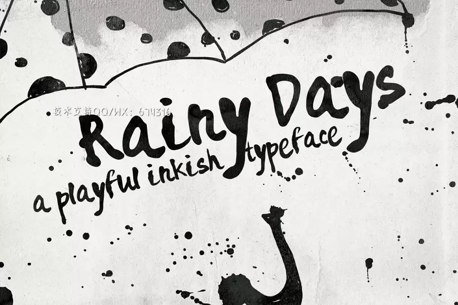 水墨俏皮字体 Rainy Days – a Playful typeface免费下载