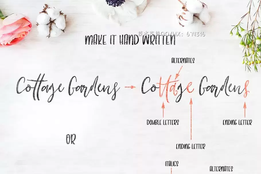 时尚优雅手写字体 Cottage Gardens Script Font Duo插图6