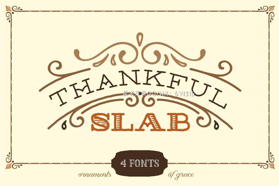 经典感恩节字体 Thankful Slab插图