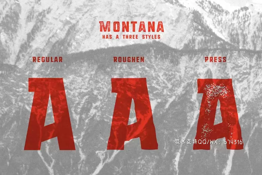 粗犷设计字体 MONTANA • Font family + Freebies!插图1