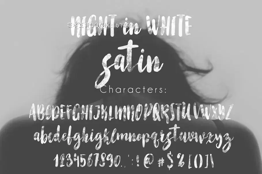 手写笔刷设计字体 Night in White Satin Font插图4