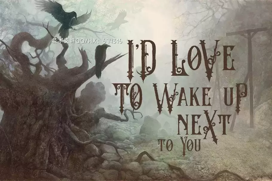 复古小说字体 The Crow – 8 Vintage Style Fonts插图2