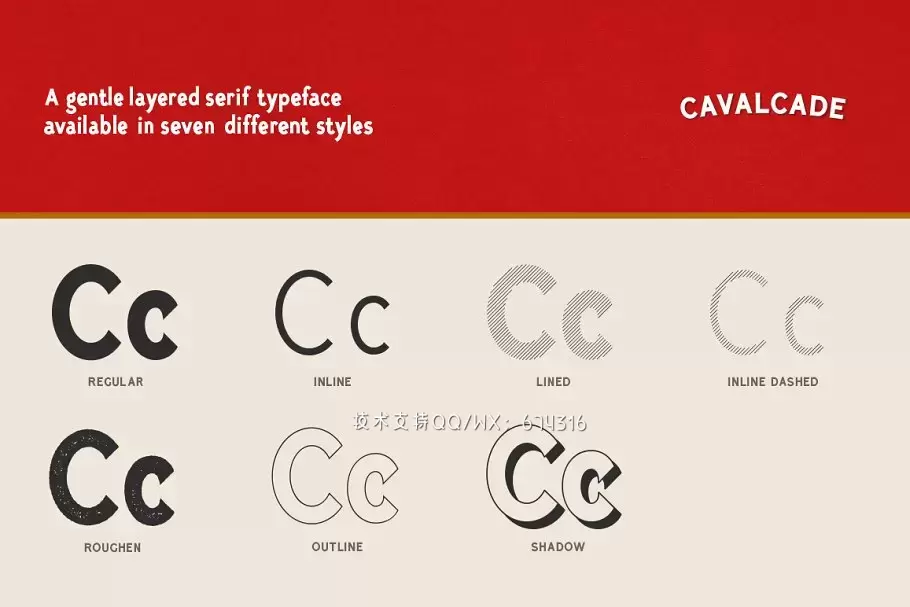 复古无衬线字体 Cavalcade • Layered Font插图1