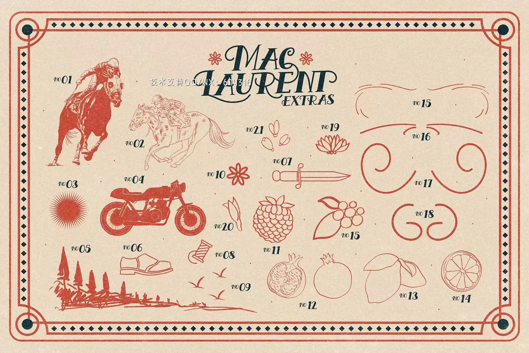 经典草书设计字体 MacLaurent Vintage Typeface插图7