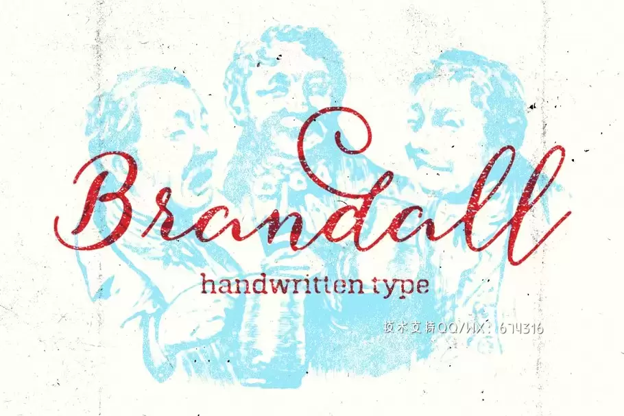 个性化脚本设计字体 Brandall Script插图