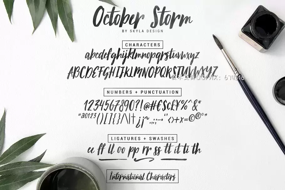 手写笔刷字体 October Storm, Modern brush font插图4