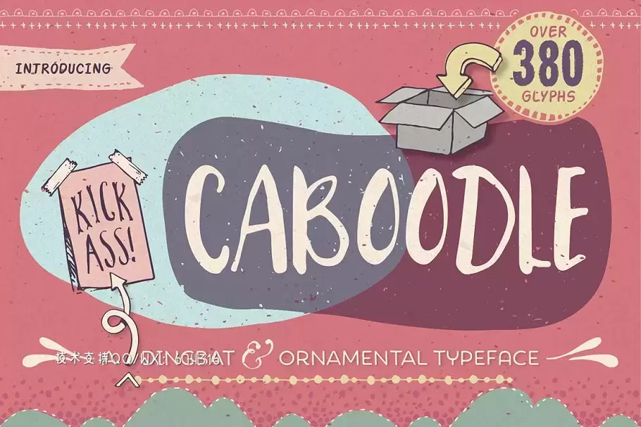 手写复古设计字体 Caboodle dingbat typeface插图