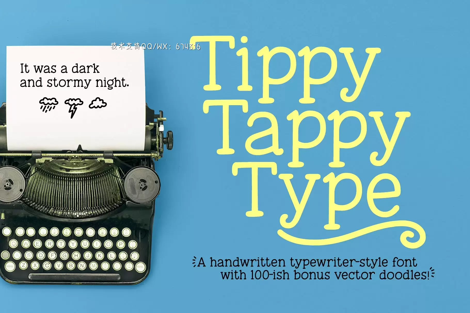 复古打印字体 Tippy Tappy Type: a typewriter font!插图