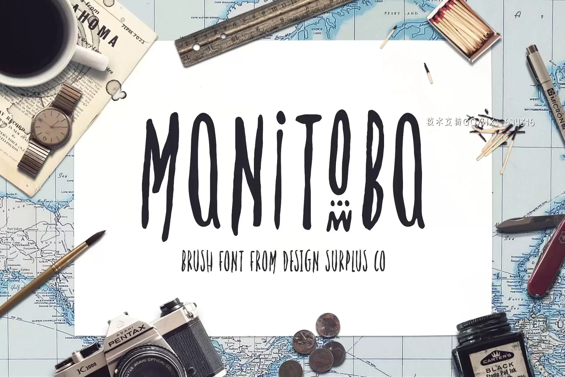粗犷荒野字体 Manitoba Font插图