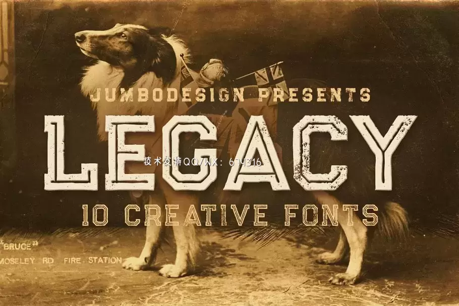 经典设计字体 Legacy – 10 Vintage Style Fonts插图
