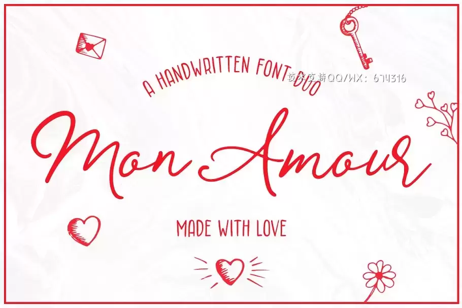 手写设计字体 Mon Amour – Font Duo插图11