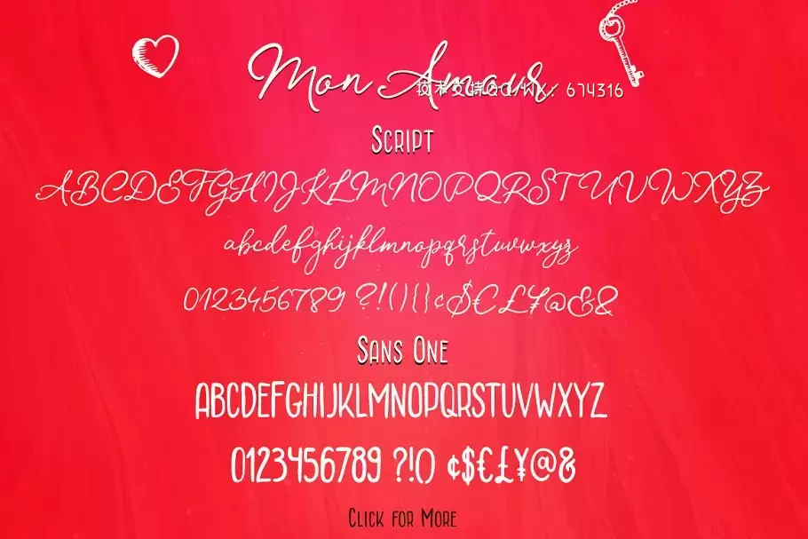 手写设计字体 Mon Amour – Font Duo插图9