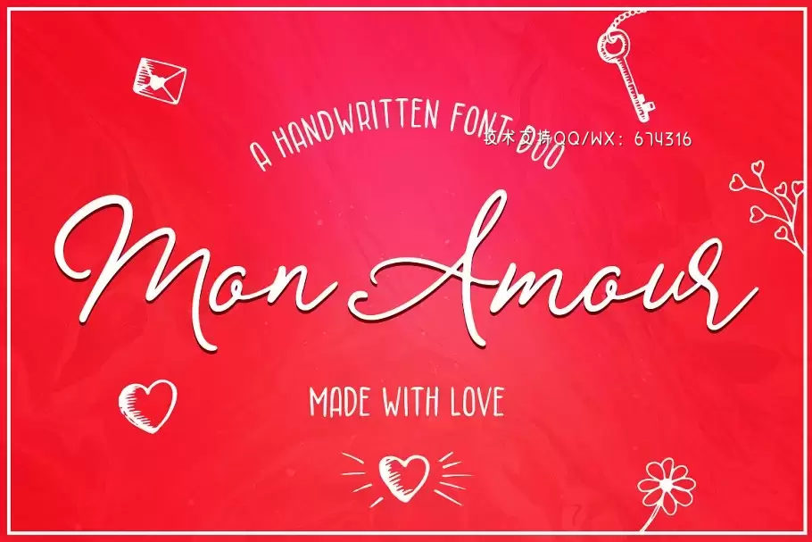 手写设计字体 Mon Amour – Font Duo插图