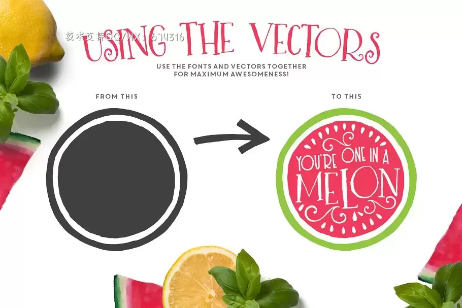 趣味设计字体 Melon Mojito Font + Vectors插图6