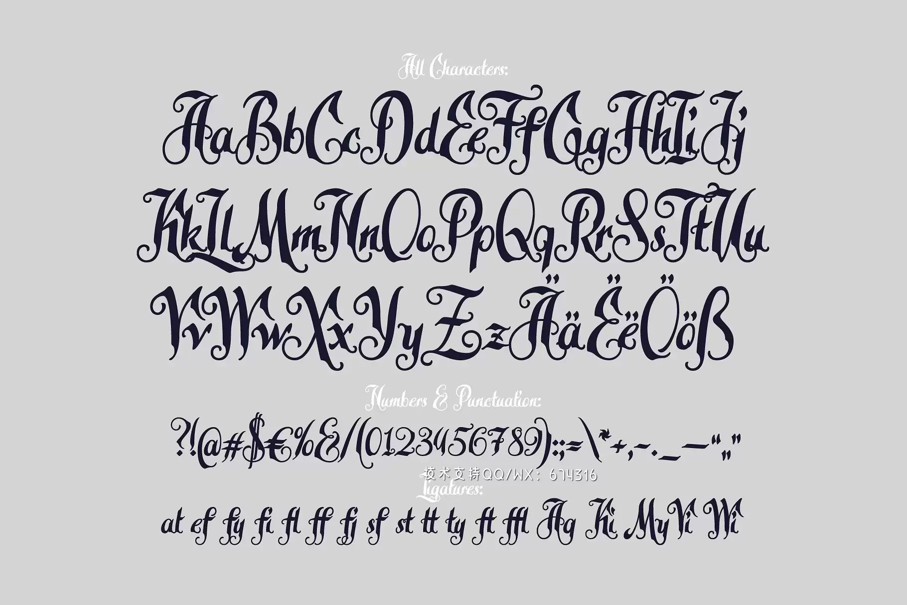 复古个性字体 Calligraphic script "Late Frost"插图3