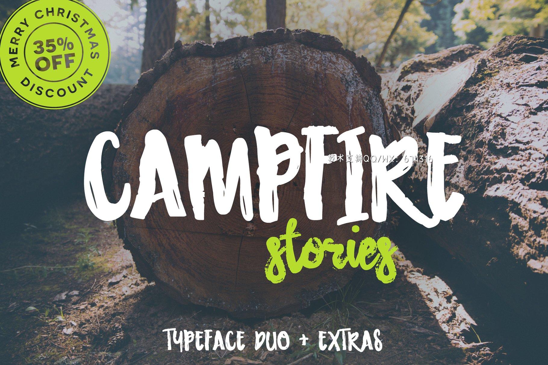 手写粗犷艺术字体 Campfire Stories Font Duo插图