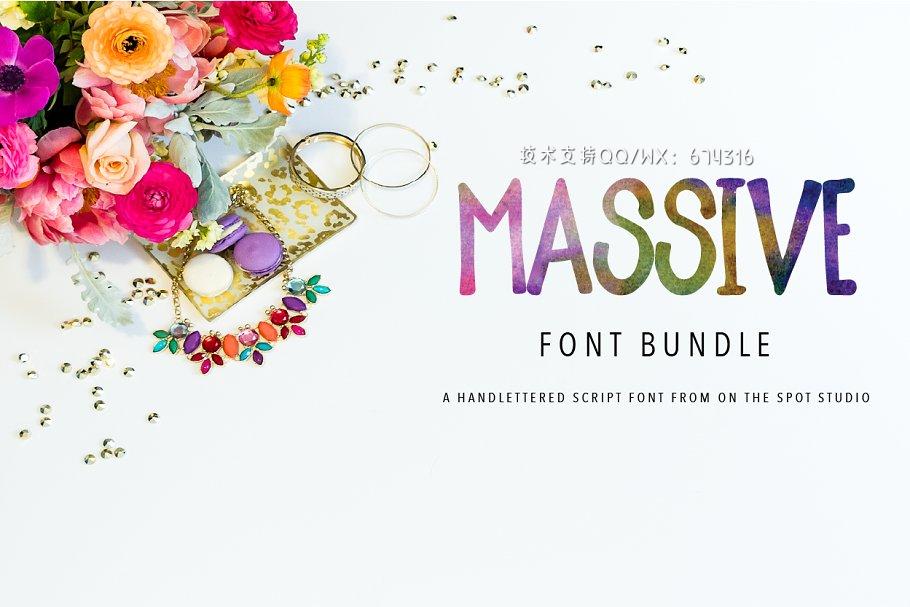时尚趣味设计字体 2015 MASSIVE Font Bundle免费下载