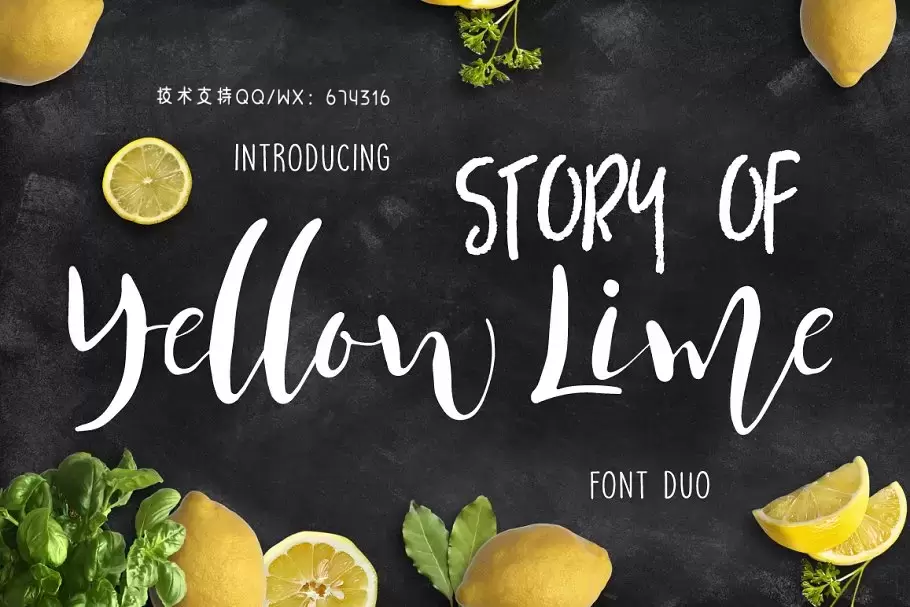 手写设计字体 Yellow Lime Font Collection免费下载