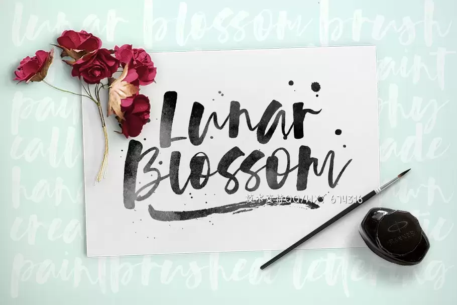 手写笔刷设计字体 Lunar Blossom免费下载