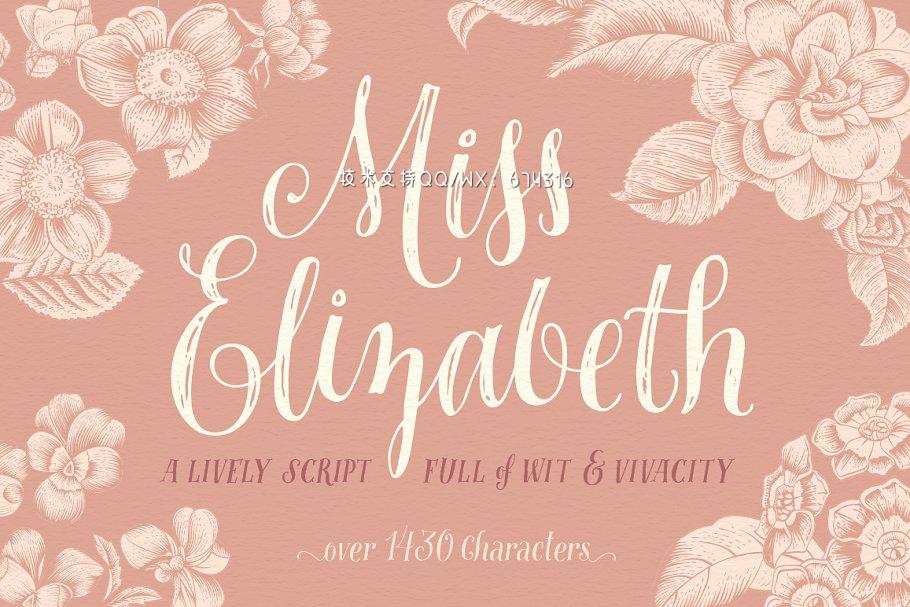 时尚手写字体 Miss Elizabeth Script免费下载