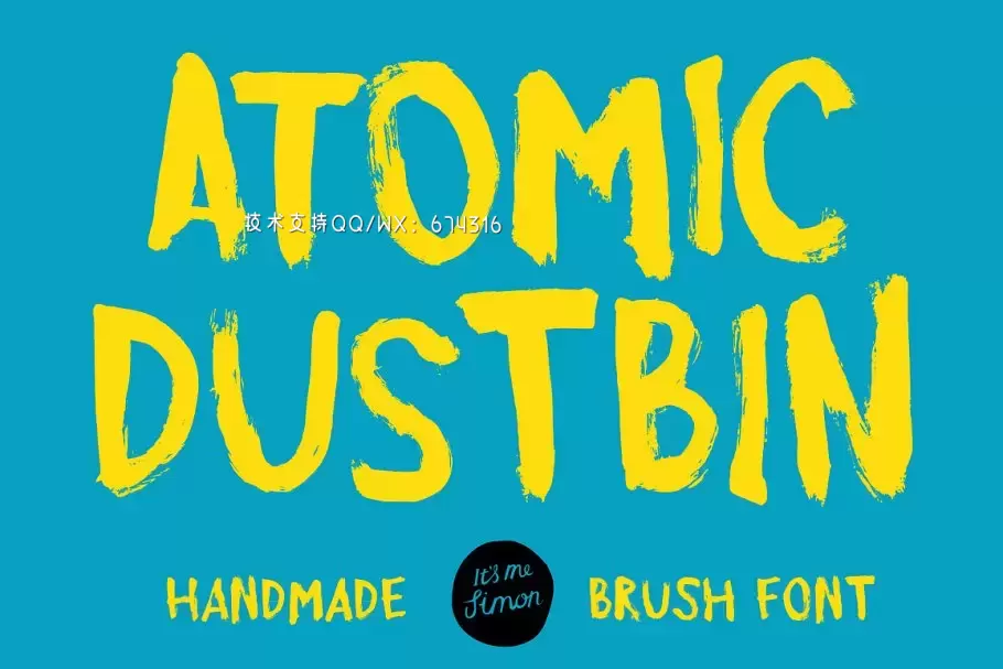 粗犷手写字体 Atomic Dustbin grungy brush display插图