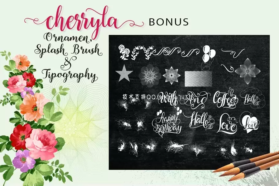 手写酷炫设计字体 Cherryla Script插图6