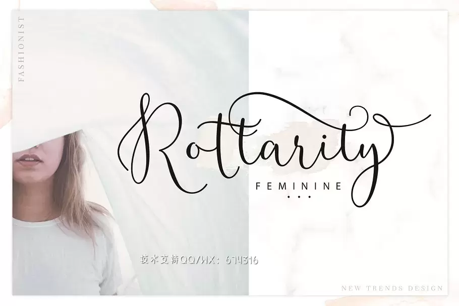 时尚优雅的手写字体 Rottarity Feminine + Bonus免费下载